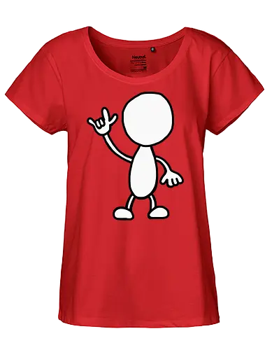 Rocker - Augen, Comic, Comic Style, Comic Stil, Zeichnung, comics, niedlich, albern, lustig, witzig, bunt, musik, rock, konzert, festival, rocker, singen, sänger, musiker, pommes, pommesgabel - Fairtrade Girl Shirt