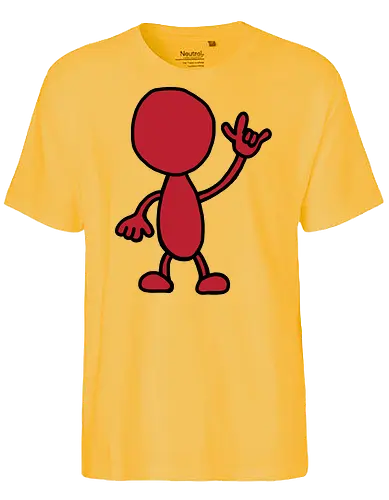 Rocker - Augen, Comic, Comic Style, Comic Stil, Zeichnung, comics, niedlich, albern, lustig, witzig, bunt, musik, rock, konzert, festival, rocker, singen, sänger, musiker, pommes, pommesgabel - Fairtrade T-Shirt