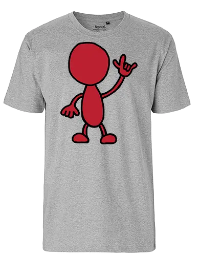 Rocker - Augen, Comic, Comic Style, Comic Stil, Zeichnung, comics, niedlich, albern, lustig, witzig, bunt, musik, rock, konzert, festival, rocker, singen, sänger, musiker, pommes, pommesgabel - Fairtrade T-Shirt