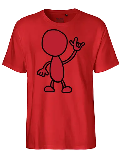 Rocker - Augen, Comic, Comic Style, Comic Stil, Zeichnung, comics, niedlich, albern, lustig, witzig, bunt, musik, rock, konzert, festival, rocker, singen, sänger, musiker, pommes, pommesgabel - Fairtrade T-Shirt
