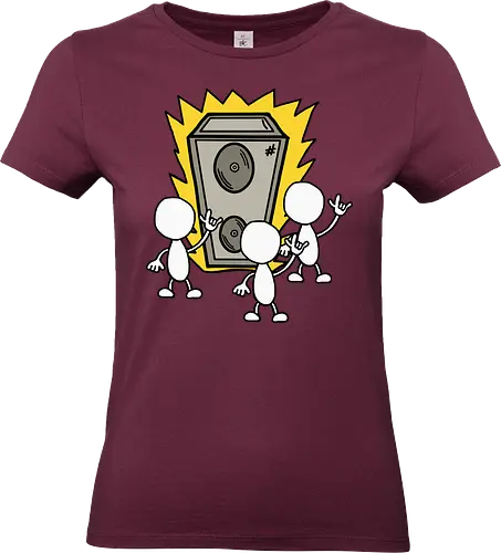 Konzert (1) - Augen, Comic, Comic Style, Comic Stil, Zeichnung, comics, niedlich, albern, lustig, witzig, bunt, musik, rock, konzert, festival, rocker, singen, sänger, musiker, pommes, pommesgabel - Standard T-Shirt (Frauen)