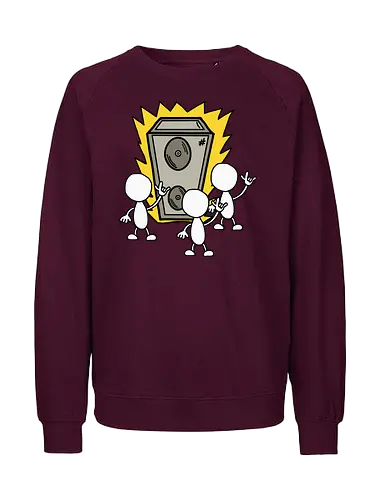 Konzert (1) - Augen, Comic, Comic Style, Comic Stil, Zeichnung, comics, niedlich, albern, lustig, witzig, bunt, musik, rock, konzert, festival, rocker, singen, sänger, musiker, pommes, pommesgabel - Fairtrade Sweatshirt