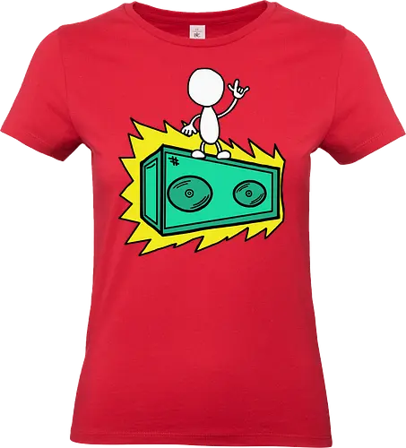 Konzert (3) - Augen, Comic, Comic Style, Comic Stil, Zeichnung, comics, niedlich, albern, lustig, witzig, bunt, musik, rock, konzert, festival, rocker, singen, sänger, musiker, pommes, pommesgabel - Standard T-Shirt (Frauen)