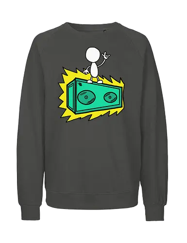 Konzert (3) - Augen, Comic, Comic Style, Comic Stil, Zeichnung, comics, niedlich, albern, lustig, witzig, bunt, musik, rock, konzert, festival, rocker, singen, sänger, musiker, pommes, pommesgabel - Fairtrade Sweatshirt