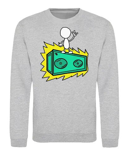 Konzert (3) - Augen, Comic, Comic Style, Comic Stil, Zeichnung, comics, niedlich, albern, lustig, witzig, bunt, musik, rock, konzert, festival, rocker, singen, sänger, musiker, pommes, pommesgabel - Sweatshirt