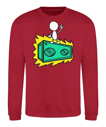 Konzert (3) - Augen, Comic, Comic Style, Comic Stil, Zeichnung, comics, niedlich, albern, lustig, witzig, bunt, musik, rock, konzert, festival, rocker, singen, sänger, musiker, pommes, pommesgabel - Sweatshirt