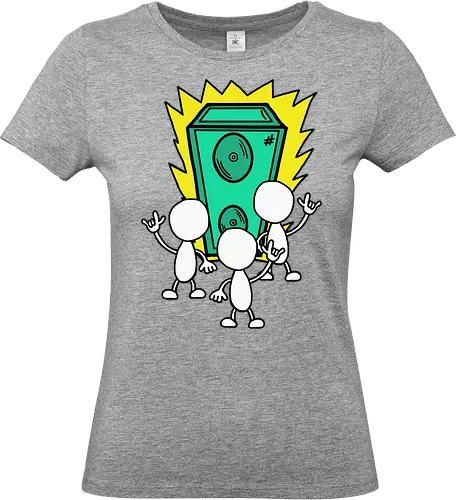 Konzert (4) - Augen, Comic, Comic Style, Comic Stil, Zeichnung, comics, niedlich, albern, lustig, witzig, bunt, musik, rock, konzert, festival, rocker, singen, sänger, musiker, pommes, pommesgabel - Standard T-Shirt (Frauen)