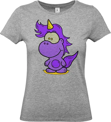 Einhorn - comic, comics, comic style, comic stil, monster, halloween, kind, kinder, niedlich, mund, zähme, baby, lätzchen, hunger, füttern, märchen, einhorn - Standard T-Shirt (Frauen)