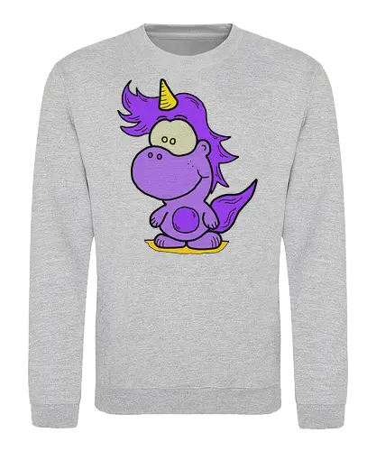 Einhorn - comic, comics, comic style, comic stil, monster, halloween, kind, kinder, niedlich, mund, zähme, baby, lätzchen, hunger, füttern, märchen, einhorn - Sweatshirt