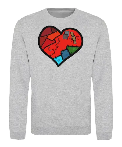 Herz - Augen, Comic, Comic Style, Comic Stil, Zeichnung, comics, niedlich, albern, lustig, witzig, bunt, musik, rock, herz, liebe, liebeskummer, valentinstag, verliebt - Sweatshirt