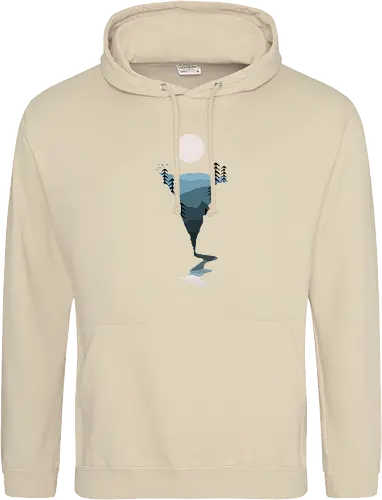 Exploring Nightfall - nature, national parks, great outdoors, moonlight, moon, night sky, beauty, outdoors, exploring, wonder, explorer, adventure, layered, mountains, rivers, silhouette, forests, scenic, vista, woods, trees, tree line - Standard Hoodie