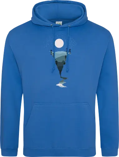 Exploring Nightfall - nature, national parks, great outdoors, moonlight, moon, night sky, beauty, outdoors, exploring, wonder, explorer, adventure, layered, mountains, rivers, silhouette, forests, scenic, vista, woods, trees, tree line - Standard Hoodie
