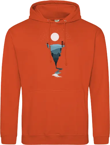 Exploring Nightfall - nature, national parks, great outdoors, moonlight, moon, night sky, beauty, outdoors, exploring, wonder, explorer, adventure, layered, mountains, rivers, silhouette, forests, scenic, vista, woods, trees, tree line - Standard Hoodie