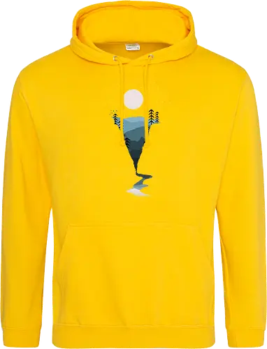 Exploring Nightfall - nature, national parks, great outdoors, moonlight, moon, night sky, beauty, outdoors, exploring, wonder, explorer, adventure, layered, mountains, rivers, silhouette, forests, scenic, vista, woods, trees, tree line - Standard Hoodie