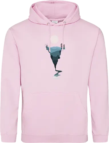 Exploring Nightfall - nature, national parks, great outdoors, moonlight, moon, night sky, beauty, outdoors, exploring, wonder, explorer, adventure, layered, mountains, rivers, silhouette, forests, scenic, vista, woods, trees, tree line - Standard Hoodie