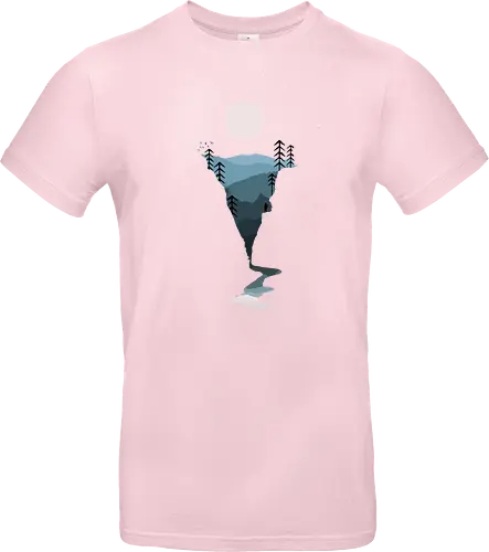 Exploring Nightfall - nature, national parks, great outdoors, moonlight, moon, night sky, beauty, outdoors, exploring, wonder, explorer, adventure, layered, mountains, rivers, silhouette, forests, scenic, vista, woods, trees, tree line - Standard T-Shirt