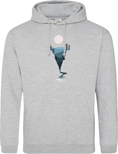 Exploring Nightfall - nature, national parks, great outdoors, moonlight, moon, night sky, beauty, outdoors, exploring, wonder, explorer, adventure, layered, mountains, rivers, silhouette, forests, scenic, vista, woods, trees, tree line - Standard Hoodie