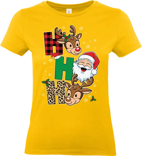 Santa Claus face - christmas, reindeer, santa claus, holiday, festive, snowflakes, pattern, decoration, cartoon, cheerful - Standard T-Shirt (Frauen)