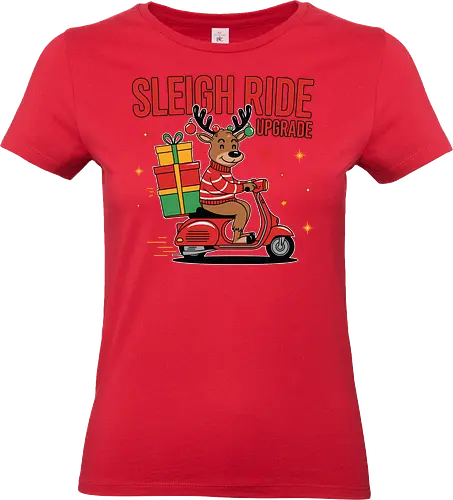 SLEIGH RIDE UPGRADE - reindeer, scooter, gift, christmas, festive, holiday, ride, sweater, stars, text - Standard T-Shirt (Frauen)