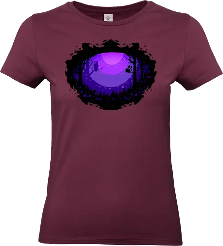 eye of nocturnal  - nocturnal, wild, animal, wolf, owl, night, insomnia, coffee, beast, jungle, forest, horror, art, illustration, night vision - Standard T-Shirt (Frauen)