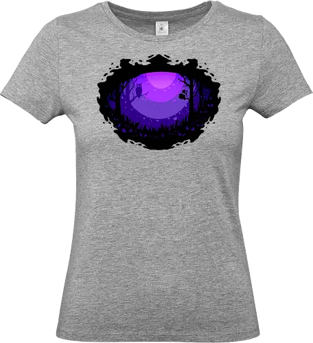 eye of nocturnal  - nocturnal, wild, animal, wolf, owl, night, insomnia, coffee, beast, jungle, forest, horror, art, illustration, night vision - Standard T-Shirt (Frauen)