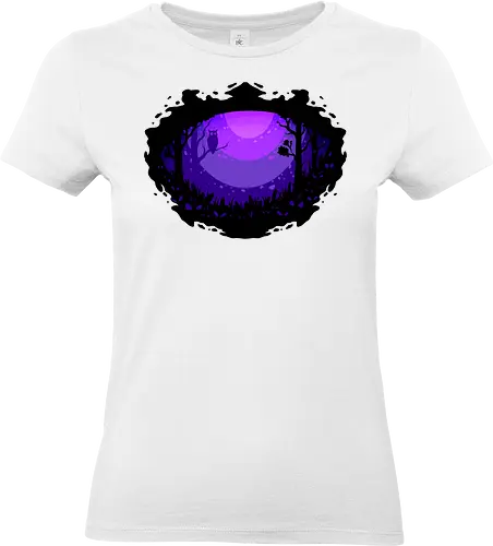 eye of nocturnal  - nocturnal, wild, animal, wolf, owl, night, insomnia, coffee, beast, jungle, forest, horror, art, illustration, night vision - Standard T-Shirt (Frauen)