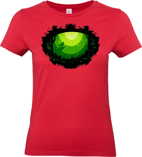 eye of nature  - nocturnal, wild, animal, wolf, owl, night, insomnia, coffee, beast, jungle, forest, horror, art, illustration, night vision - Standard T-Shirt (Frauen)