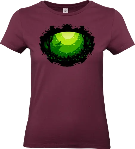 eye of nature  - nocturnal, wild, animal, wolf, owl, night, insomnia, coffee, beast, jungle, forest, horror, art, illustration, night vision - Standard T-Shirt (Frauen)