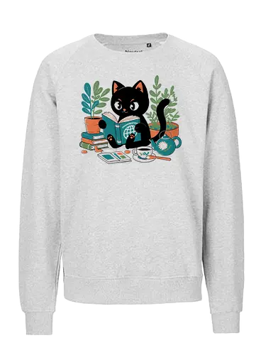 Daily reading - cats, cat, reading, cute, funny - Fairtrade Sweatshirt