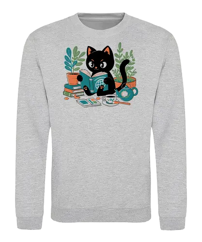 Daily reading - cats, cat, reading, cute, funny - Sweatshirt