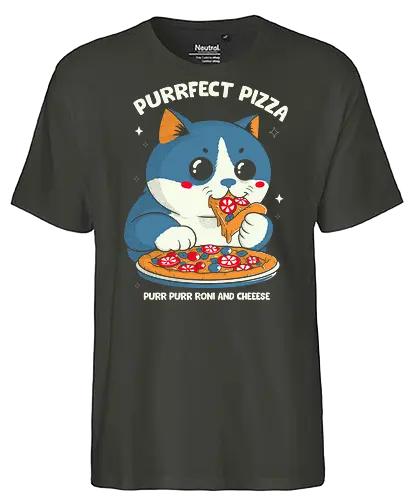 Pizza Cat - cats, cat, funny, pizza - Fairtrade T-Shirt