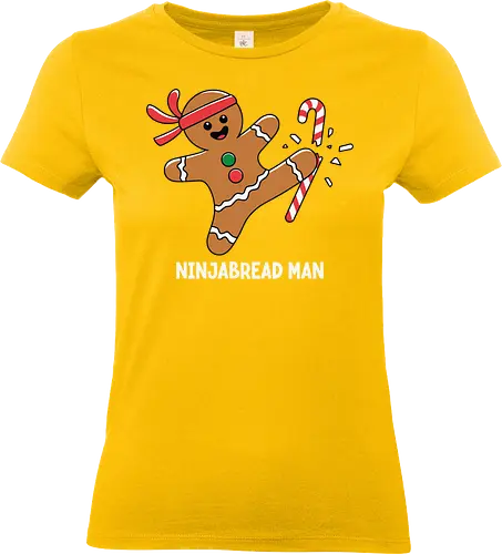 Ninjabread Man - gingerbread, ninja, candy cane, humorous, christmas, martial arts, cookies, festive, holiday, whimsical - Standard T-Shirt (Frauen)