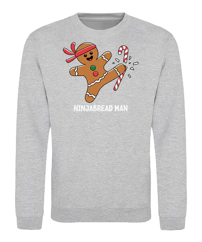 Ninjabread Man - gingerbread, ninja, candy cane, humorous, christmas, martial arts, cookies, festive, holiday, whimsical - Sweatshirt