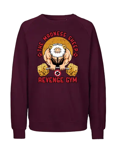 revenge gym  - gym, sport, muscle, strong, sheep, deadlift, weightlift, gymnastics, wolves, animal, parody, humor, fun, funny - Fairtrade Sweatshirt