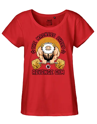 revenge gym  - gym, sport, muscle, strong, sheep, deadlift, weightlift, gymnastics, wolves, animal, parody, humor, fun, funny - Fairtrade Girl Shirt
