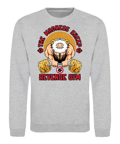 revenge gym  - gym, sport, muscle, strong, sheep, deadlift, weightlift, gymnastics, wolves, animal, parody, humor, fun, funny - Sweatshirt