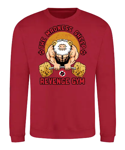 revenge gym  - gym, sport, muscle, strong, sheep, deadlift, weightlift, gymnastics, wolves, animal, parody, humor, fun, funny - Sweatshirt