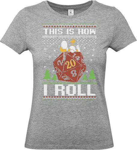 Ugly Sweater Beagle RPG - Ugly Sweater, Holiday, Christmas, Merry Christmas, Ugly Christmas Sweater, Pixel Art, Beagle, Dog, Pet, Bird, Rpg, Role-play, Role-playing, Dungeon Master, Dungeon, Fantasy, Adventure, D20 - Standard T-Shirt (Frauen)