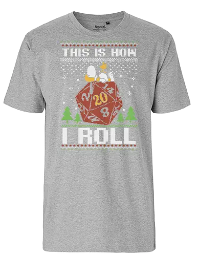 Ugly Sweater Beagle RPG - Ugly Sweater, Holiday, Christmas, Merry Christmas, Ugly Christmas Sweater, Pixel Art, Beagle, Dog, Pet, Bird, Rpg, Role-play, Role-playing, Dungeon Master, Dungeon, Fantasy, Adventure, D20 - Fairtrade T-Shirt