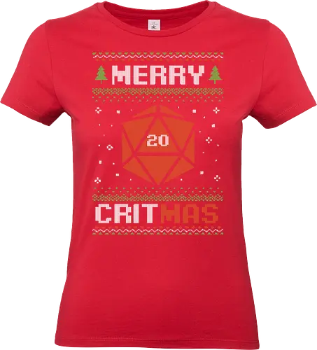 Ugly Sweater Christmas RPG - Ugly Sweater, Holiday, Christmas, Merry Christmas, Ugly Christmas Sweater, Pixel Art, rpg, fantasy, adventure, d20, Pen and Paper, role-playing game, tabletop, game master, Santa Claus, fun, funny, Christmas Vacation, Christmas Sweater, Christmas Eve, Role-play, Role-playing, Dungeon Master - Standard T-Shirt (Frauen)