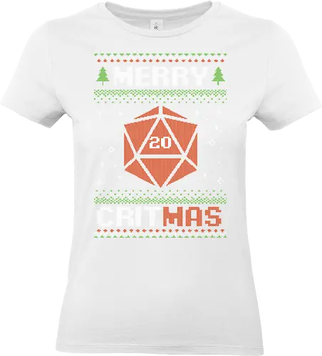 Ugly Sweater Christmas RPG - Ugly Sweater, Holiday, Christmas, Merry Christmas, Ugly Christmas Sweater, Pixel Art, rpg, fantasy, adventure, d20, Pen and Paper, role-playing game, tabletop, game master, Santa Claus, fun, funny, Christmas Vacation, Christmas Sweater, Christmas Eve, Role-play, Role-playing, Dungeon Master - Standard T-Shirt (Frauen)