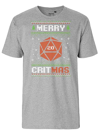 Ugly Sweater Christmas RPG - Ugly Sweater, Holiday, Christmas, Merry Christmas, Ugly Christmas Sweater, Pixel Art, rpg, fantasy, adventure, d20, Pen and Paper, role-playing game, tabletop, game master, Santa Claus, fun, funny, Christmas Vacation, Christmas Sweater, Christmas Eve, Role-play, Role-playing, Dungeon Master - Fairtrade T-Shirt
