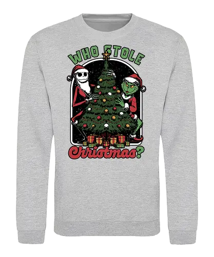 Stealing Christmas - Christmas, Christmas Vacation, Christmas Tree, Christmas Eve, Merry Christmas, Ugly Christmas Sweater, Christmas Sweater, Christmas Lights, Gifts, Gift, Movie, Holiday, Stop Motion, Skeleton, Skull, Fun, Funny, Snow - Sweatshirt
