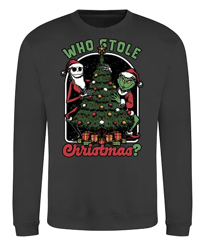 Stealing Christmas - Christmas, Christmas Vacation, Christmas Tree, Christmas Eve, Merry Christmas, Ugly Christmas Sweater, Christmas Sweater, Christmas Lights, Gifts, Gift, Movie, Holiday, Stop Motion, Skeleton, Skull, Fun, Funny, Snow - Sweatshirt