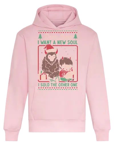 Ugly Sweater Christmas Pact - Ugly Sweater, Holiday, Christmas, Merry Christmas, Ugly Christmas Sweater, Pixel Art, demon, devil, ritual, pact, krampus, santa claus, Christmas Vacation, Christmas Eve, Christmas Sweater, Gifts, Gift - Heavyweight Hoodie