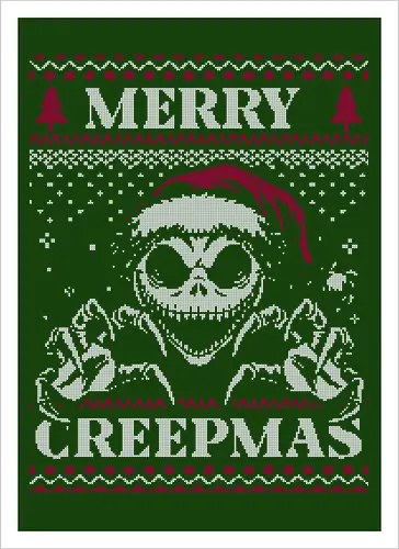 Ugly Sweater Creepy Christmas Skeleton