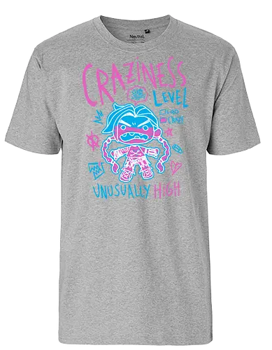Craziness Levels - arcane, Gaming - Fairtrade T-Shirt