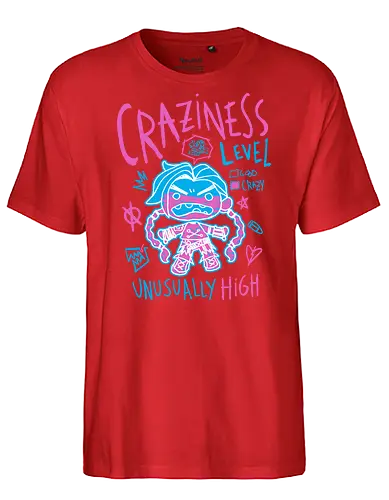 Craziness Levels - arcane, Gaming - Fairtrade T-Shirt