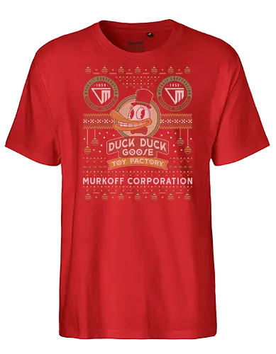 Sinyala Facility Ugly Sweater - murkoff corporation, mount massive asylum, camcorder, mother gooseberry, ugly christmas sweater, duck, survival, leland coyle, gamer, gaming, video games, outlast, mind control - Fairtrade T-Shirt