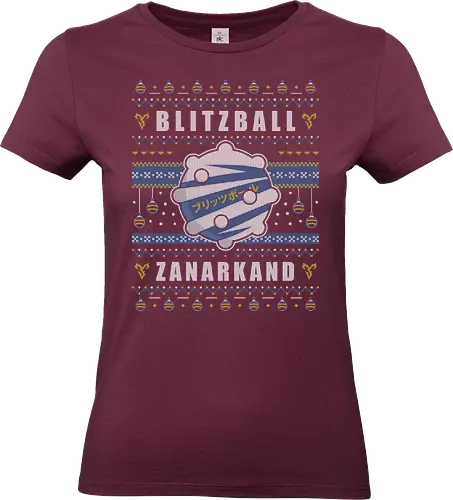 Blitzball Zanarkand Ugly Sweater - fantasy, tidus, yuna, blitzball, fantasy x, fantasy vii rebirth, ffx, ff10, Cactus, Kupo, Kweh, besaid aurochs, ff14, ugly christmas sweater, xmas - Standard T-Shirt (Frauen)